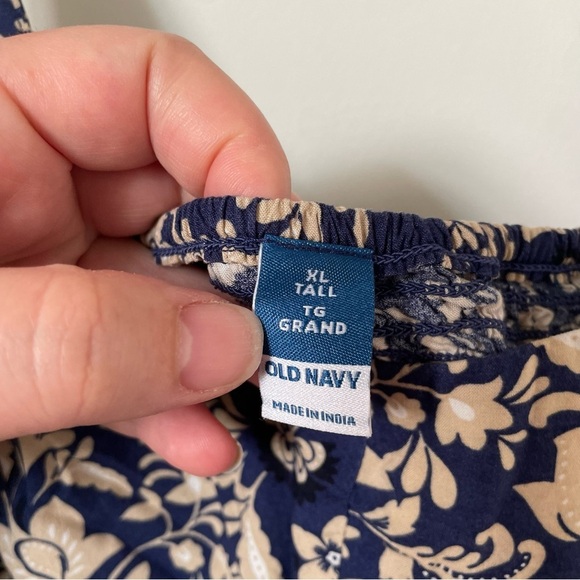 Old Navy Fit & Flare Cami Mini Dress Blue Floral Size Extra Large Tall - Picture 5 of 9